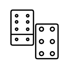 dominoes icon, dominoes line art - simple line art of dominoes, perfect for dominoes logos and icons and themed design 