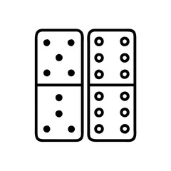 domino tile set icon, domino tile set line art - simple line art of domino tile set, perfect for domino tile set logos and icons and themed design 