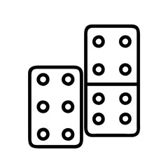 domino tile set icon, domino tile set line art - simple line art of domino tile set, perfect for domino tile set logos and icons and themed design 
