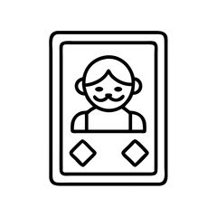 game character card icon, game character card line art - simple line art of game character card, perfect for game character card logos and icons and themed design 