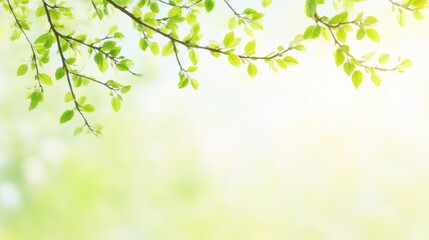 Delicate willow branches in fresh green, soft morning light, serene and minimalist Qingming Festival scene.