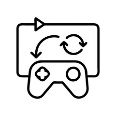 game replay icon, game replay line art - simple line art of game replay, perfect for game replay logos and icons and themed design 