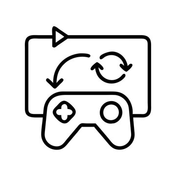 recommend clip art: game replay icon, game replay line art - simple line art of game replay, perfect for game replay logos and icons and themed design 
