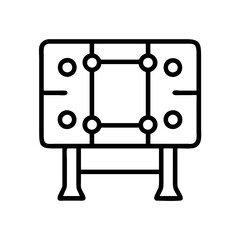 game table icon, game table line art - simple line art of game table, perfect for game table logos and icons and themed design 