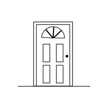 recommend clip art: Entrance door icon vector template illustration logo design