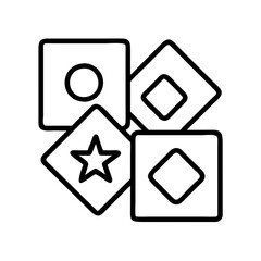 memory game cards icon, memory game cards line art - simple line art of memory game cards, perfect for memory game cards logos and icons and themed design 