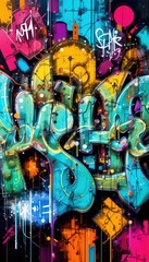 Fototapeta premium Vibrant Street Art-Inspired Wallpaper