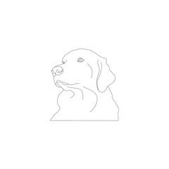 Fototapeta premium Dog line art vector design. Dog line art outline illustration design.