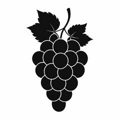 Minimalist Grape Icon in Black