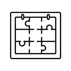 puzzle board icon, puzzle board line art - simple line art of puzzle board, perfect for puzzle board logos and icons and themed design 