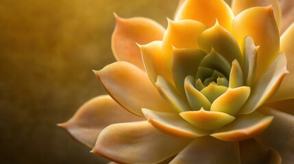 Golden Echeveria Succulent: A Close-Up of Nature's Artistic Design