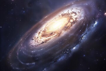 Fototapeta premium A stunning depiction of a spiral galaxy, showcasing cosmic beauty and the vastness of space.