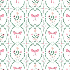Vintage seamless pattern with floral design, spring summer elegant background, elegant wallpaper