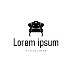 home furniture logo design simple black silhouette concept sofa chair illustration symbol