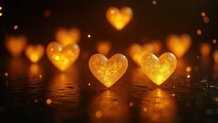 Fototapeta premium Mesmerizing cinematic photo of luminous heart shape with bokeh background 