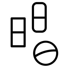 Capsule Drug Pills Line Icon