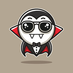Cartoon Cute Vampire with Sunglasses and Tuxedo - Perfect for Halloween, Parties, and Fun Character Designs
