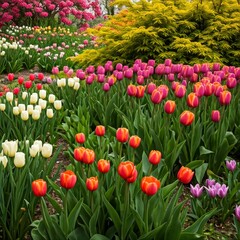 field of tulips
