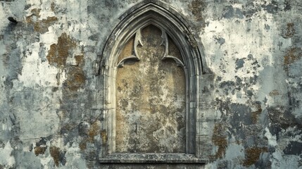 Fototapeta premium Church exterior fragment weathered. Generative AI