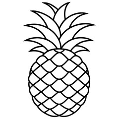 Minimalist Pineapple Line Art Design