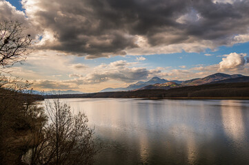 nature sceneries over the lake pertusillo coastline, Grumento nove, Potenza