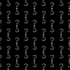 Simple question mark symbol pattern seamless isolated on black background