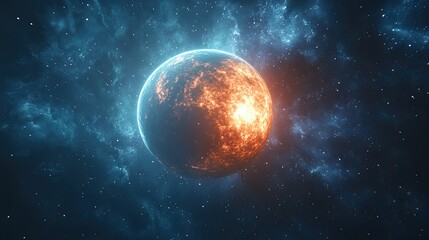 Obraz premium wonders of the cosmos with incredibly detailed HD backgrounds that highlight the moon over the ocean, planets, and generative artificial intelligence 