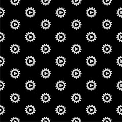 Video settings icon pattern seamless isolated on black background