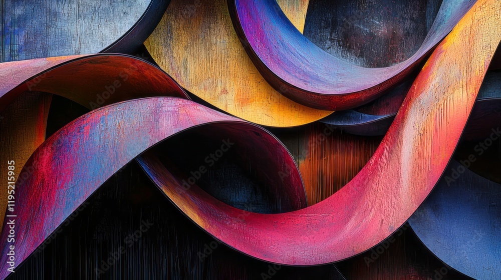 Aufkleber A captivating array of bold and fluid organic shapes weaves together in a vibrant display, showcasing a palette of rich colors and dynamic textures as they swirl in perfect harmony