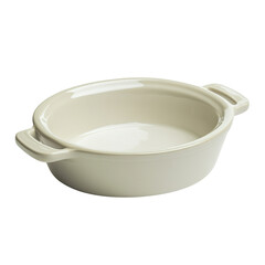 Versatile White Baking Dish with Handles on a white background.