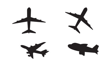 airplane icon set collection. airplane logo set. Geometrical abstract logos.	
