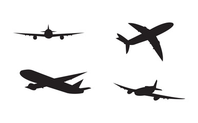 airplane icon set collection. airplane logo set. Geometrical abstract logos.