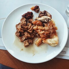 food on a white plate