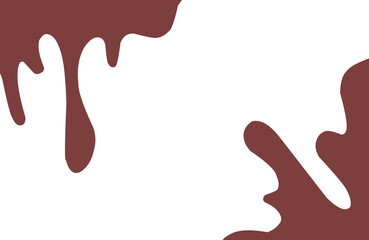 Melted chocolate isolated. Decoration background.