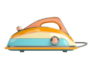 Vintage Iron with Colorful Design Isolated on Transparent Background
