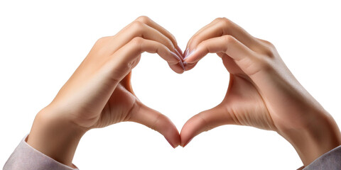Fototapeta premium Hands Showing Heart Gesture Isolated On Transparent Background