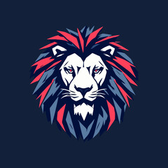 lion head vector with beauty color