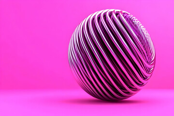 Fototapeta premium Pink 3D Spiral Sphere Abstract Background