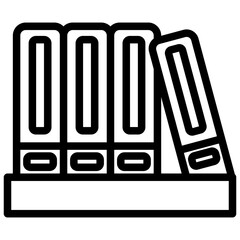 Bookshelf Outline icon