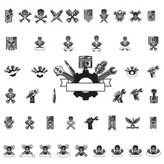 Obraz premium Set of Mechanic Tools vector illustration, Garage equipment clipart Design