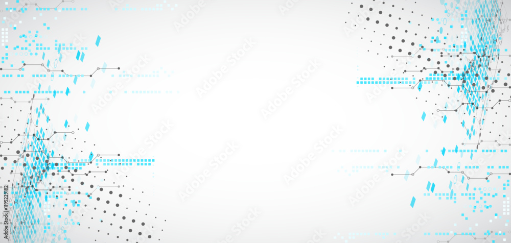 Aufkleber Abstract technology concept. Circuit board, high computer color background. Vector illustration.