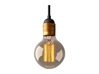 3D Render of Classic Light Bulb Isolated on Transparent Background