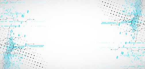 Abstract technology concept. Circuit board, high computer color background. Vector illustration.