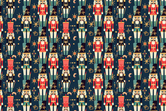 nutcracker seamless texture pattern. background for cloth