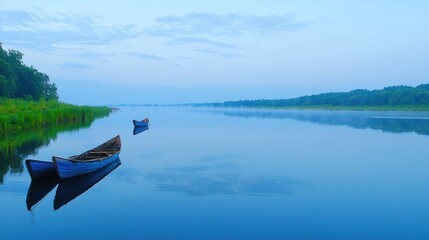 Obraz premium Serene River at Dawn