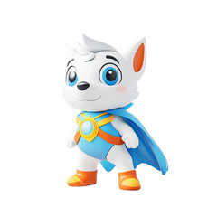 Fototapeta premium Cute superhero dog figure toy collectible bright colorful setting playful environment close-up view fun concept