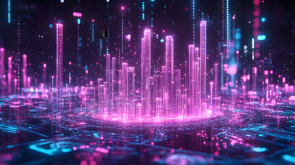 Dynamic 3D Concepts of Global Investing, Market Growth, and Business Innovation