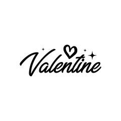 Valentine’s Day typography text on plain white transparent isolated background for card, shirt, hoodie, sweatshirt, apparel, tag, mug, icon, poster or badge