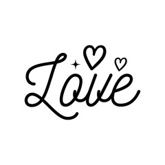 Love design on plain white transparent isolated background for card, shirt, hoodie, sweatshirt, apparel, tag, mug, icon, poster or badge