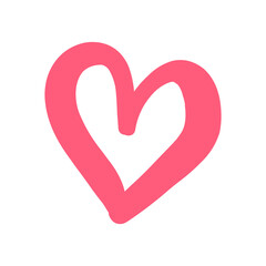 Heart clip art design on plain white transparent isolated background for card, shirt, hoodie, sweatshirt, apparel, tag, mug, icon, poster or badge